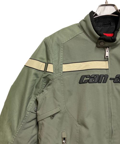 CAN-AM（カンナム）CAN-AM (カンナム) ライダースジャケット グリーン×ブラック サイズ:SIZE Mの古着・服飾アイテム