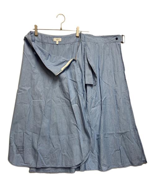 HYKE（ハイク）HYKE (ハイク) CHAMBRAY PLEATED SKIRT インディゴ サイズ:SIZE Sの古着・服飾アイテム