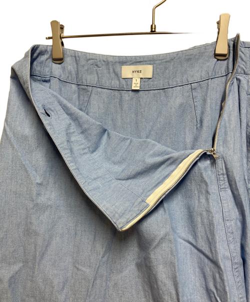 HYKE（ハイク）HYKE (ハイク) CHAMBRAY PLEATED SKIRT インディゴ サイズ:SIZE Sの古着・服飾アイテム