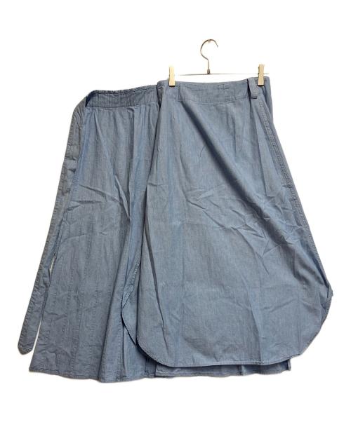 HYKE（ハイク）HYKE (ハイク) CHAMBRAY PLEATED SKIRT インディゴ サイズ:SIZE Sの古着・服飾アイテム
