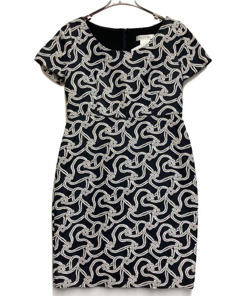 MaxMara（マックスマーラ）MaxMara (マックスマーラ) 半袖ワンピース ネイビー×ホワイト サイズ:SIZE 44の古着・服飾アイテム