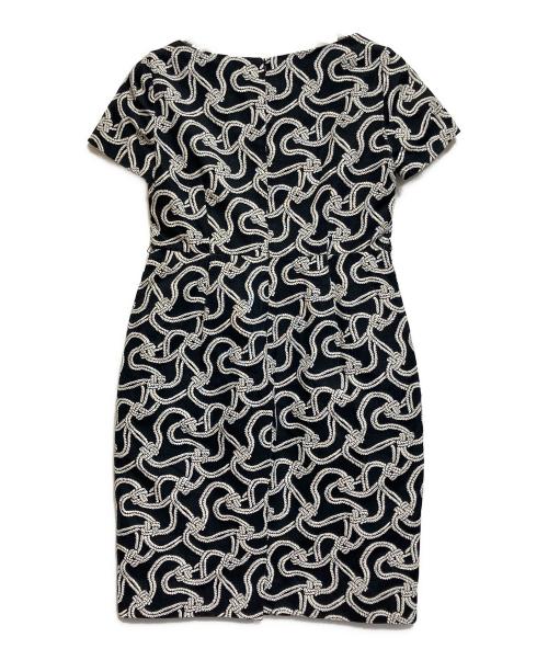 MaxMara（マックスマーラ）MaxMara (マックスマーラ) 半袖ワンピース ネイビー×ホワイト サイズ:SIZE 44の古着・服飾アイテム