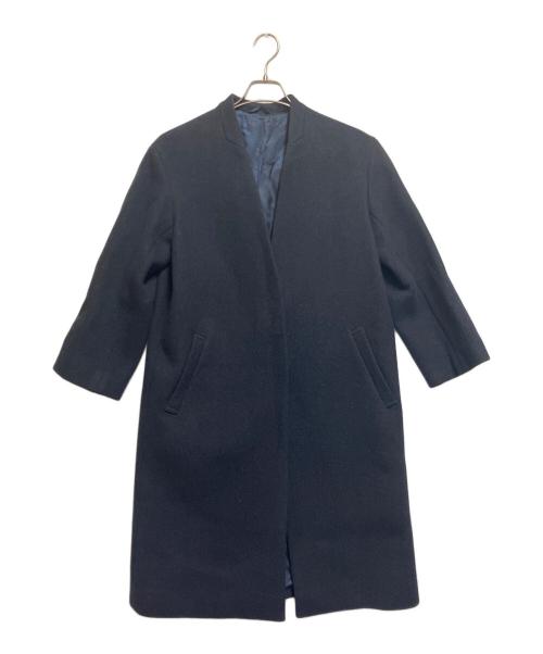 J.PRESS（ジェイプレス）J.PRESS (ジェイプレス) FOX FLANNEL ノーカラーコート ネイビー サイズ:SIZE Mの古着・服飾アイテム