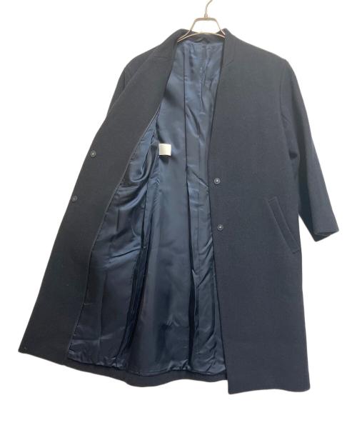 J.PRESS（ジェイプレス）J.PRESS (ジェイプレス) FOX FLANNEL ノーカラーコート ネイビー サイズ:SIZE Mの古着・服飾アイテム