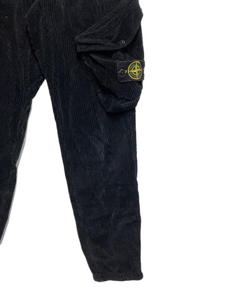 STONE ISLAND（ストーンアイランド）STONE ISLAND (ストーンアイランド) コーデュロカーゴイパンツ ブラック サイズ:SIZE 71cm(W28)の古着・服飾アイテム