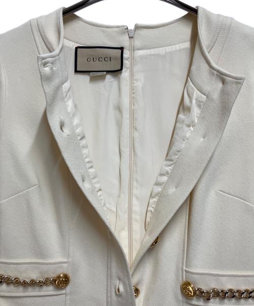 GUCCI（グッチ）GUCCI (グッチ) ショートスリーブワンピース アイボリー サイズ:SIZE XSの古着・服飾アイテム