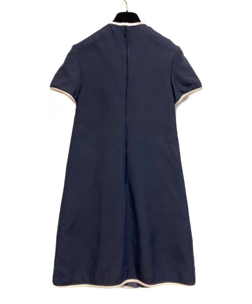 VALENTINO（ヴァレンティノ）VALENTINO (ヴァレンティノ) クレープチュールドレス ネイビー サイズ:SIZE 36の古着・服飾アイテム