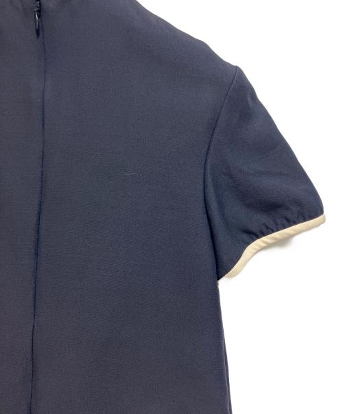 VALENTINO（ヴァレンティノ）VALENTINO (ヴァレンティノ) クレープチュールドレス ネイビー サイズ:SIZE 36の古着・服飾アイテム