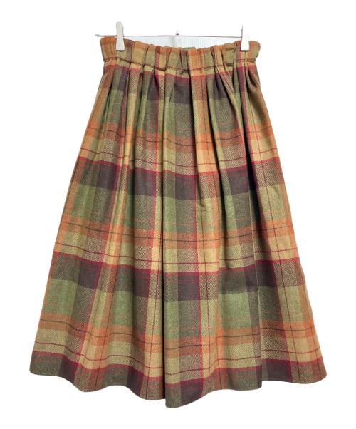 O’NEIL OF DUBLIN（オニールオブダブリン）O’NEIL OF DUBLIN (オニールオブダブリン) ウールスカート ブラウン×グリーン サイズ:SIZE 38の古着・服飾アイテム