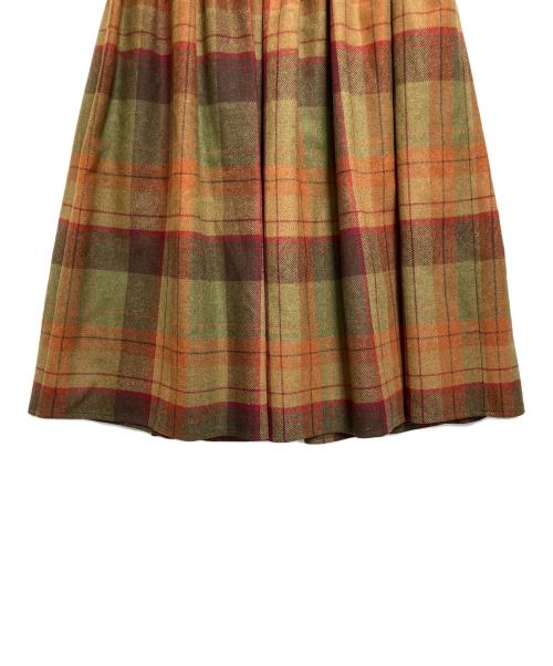 O’NEIL OF DUBLIN（オニールオブダブリン）O’NEIL OF DUBLIN (オニールオブダブリン) ウールスカート ブラウン×グリーン サイズ:SIZE 38の古着・服飾アイテム