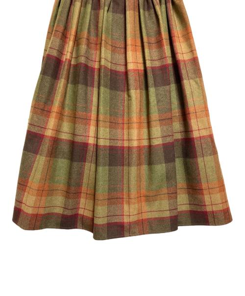 O’NEIL OF DUBLIN（オニールオブダブリン）O’NEIL OF DUBLIN (オニールオブダブリン) ウールスカート ブラウン×グリーン サイズ:SIZE 38の古着・服飾アイテム
