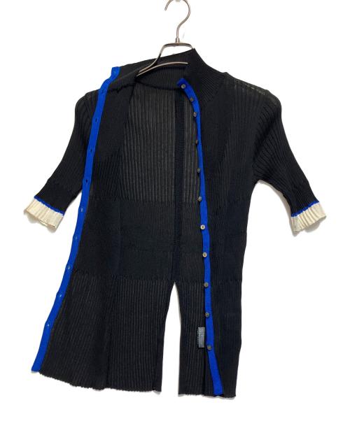 UNITED TOKYO（ユナイテッドトーキョー）UNITED TOKYO (ユナイテッドトーキョー) シアーカラーラインリブニット ブラック×ブルー サイズ:SIZE  Freeの古着・服飾アイテム