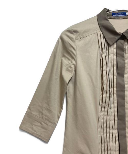 BURBERRY BLUE LABEL（バーバリー ブルー レーベル）BURBERRY BLUE LABEL (バーバリー ブルー レーベル) 長袖ワンピース ベージュ×カーキ サイズ:SIZE 38の古着・服飾アイテム