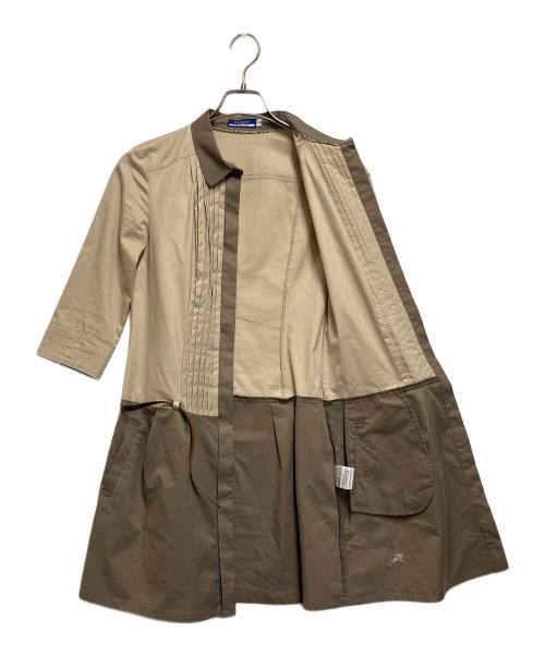 BURBERRY BLUE LABEL（バーバリー ブルー レーベル）BURBERRY BLUE LABEL (バーバリー ブルー レーベル) 長袖ワンピース ベージュ×カーキ サイズ:SIZE 38の古着・服飾アイテム