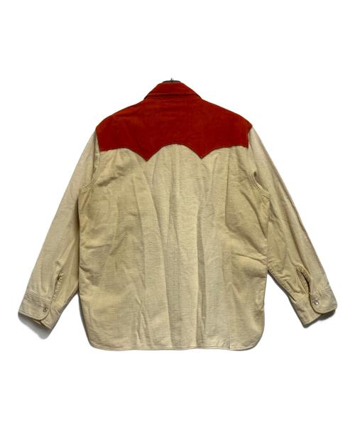 WOOLRICH（ウールリッチ）WOOLRICH (ウールリッチ) シャモアクロスシャツ ベージュ×オレンジ サイズ:SIZE XLの古着・服飾アイテム