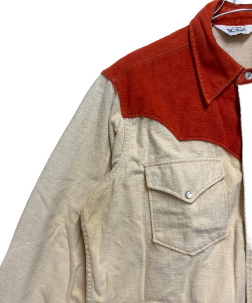 WOOLRICH（ウールリッチ）WOOLRICH (ウールリッチ) シャモアクロスシャツ ベージュ×オレンジ サイズ:SIZE XLの古着・服飾アイテム
