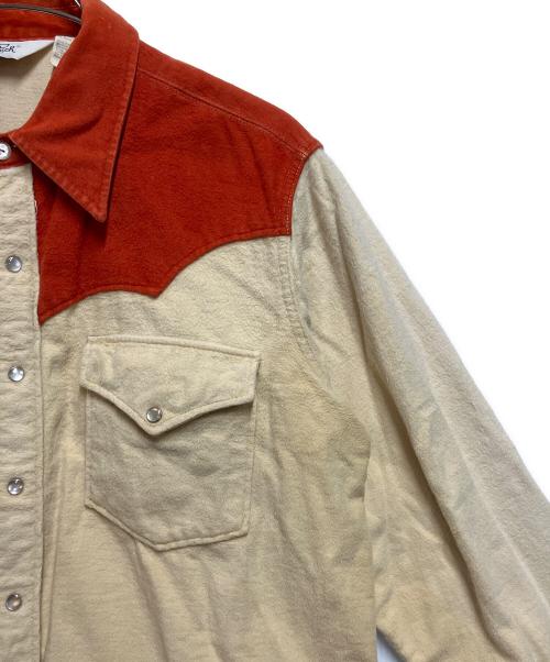 WOOLRICH（ウールリッチ）WOOLRICH (ウールリッチ) シャモアクロスシャツ ベージュ×オレンジ サイズ:SIZE XLの古着・服飾アイテム