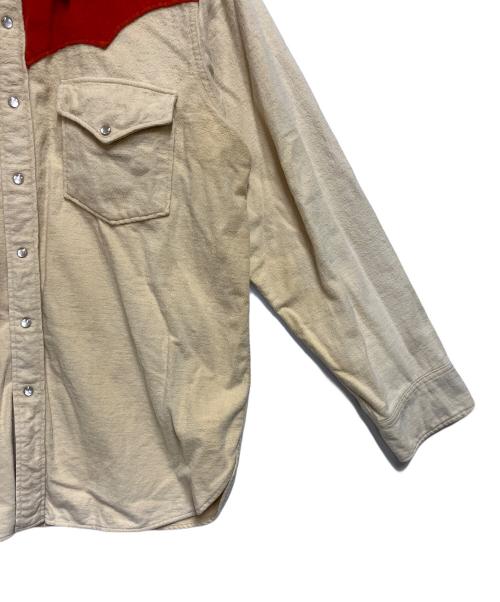 WOOLRICH（ウールリッチ）WOOLRICH (ウールリッチ) シャモアクロスシャツ ベージュ×オレンジ サイズ:SIZE XLの古着・服飾アイテム