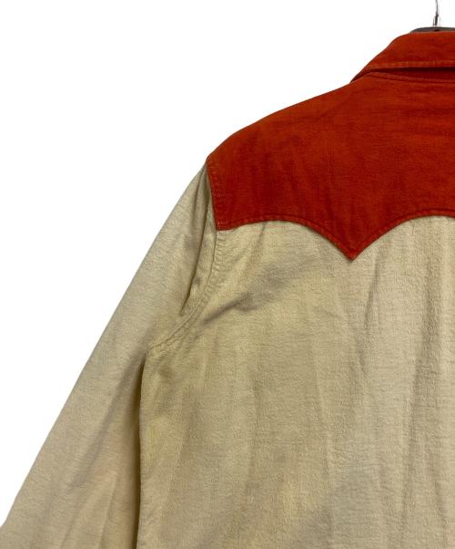 WOOLRICH（ウールリッチ）WOOLRICH (ウールリッチ) シャモアクロスシャツ ベージュ×オレンジ サイズ:SIZE XLの古着・服飾アイテム