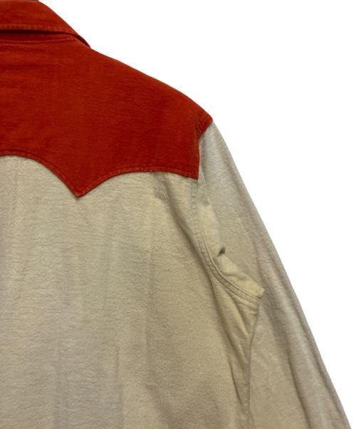 WOOLRICH（ウールリッチ）WOOLRICH (ウールリッチ) シャモアクロスシャツ ベージュ×オレンジ サイズ:SIZE XLの古着・服飾アイテム
