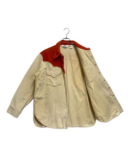 WOOLRICH（ウールリッチ）WOOLRICH (ウールリッチ) シャモアクロスシャツ ベージュ×オレンジ サイズ:SIZE XLの古着・服飾アイテム