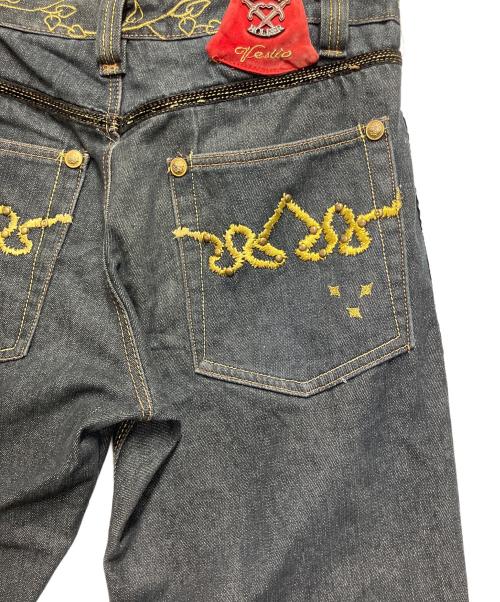 Crown holder（クラウン・ホルダー）Crown holder (クラウン・ホルダー) デニムパンツ インディゴ×レッド サイズ:SIZE 91cm (W36)の古着・服飾アイテム
