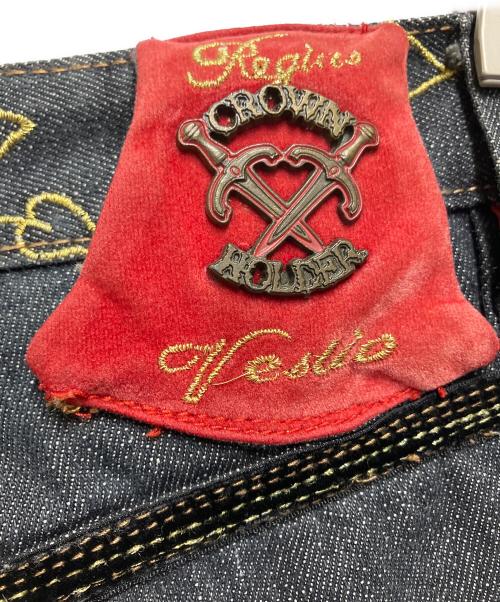 Crown holder（クラウン・ホルダー）Crown holder (クラウン・ホルダー) デニムパンツ インディゴ×レッド サイズ:SIZE 91cm (W36)の古着・服飾アイテム