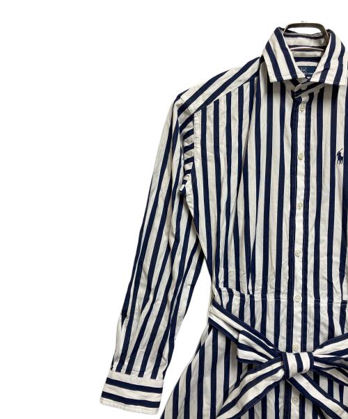 RALPH LAUREN（ラルフローレン）RALPH LAUREN (ラルフローレン) 長袖ワンピース ブルー×ホワイト サイズ:SIZE 00の古着・服飾アイテム