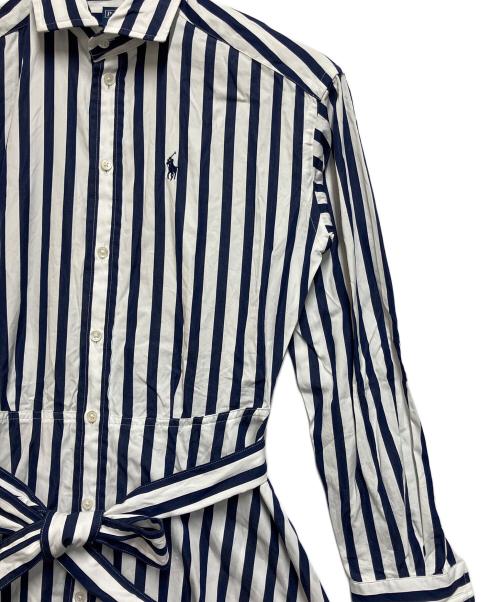 RALPH LAUREN（ラルフローレン）RALPH LAUREN (ラルフローレン) 長袖ワンピース ブルー×ホワイト サイズ:SIZE 00の古着・服飾アイテム
