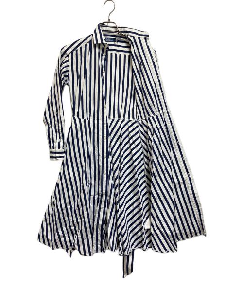 RALPH LAUREN（ラルフローレン）RALPH LAUREN (ラルフローレン) 長袖ワンピース ブルー×ホワイト サイズ:SIZE 00の古着・服飾アイテム