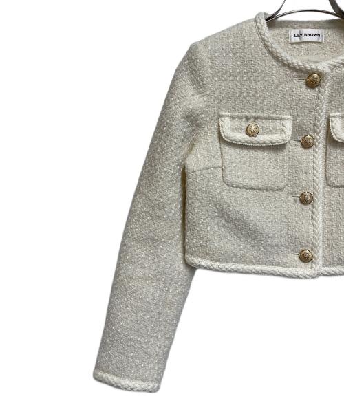 Lily Brown（リリーブラウン）Lily Brown (リリーブラウン) ツイードジャケット アイボリー サイズ:SIZE ONEの古着・服飾アイテム