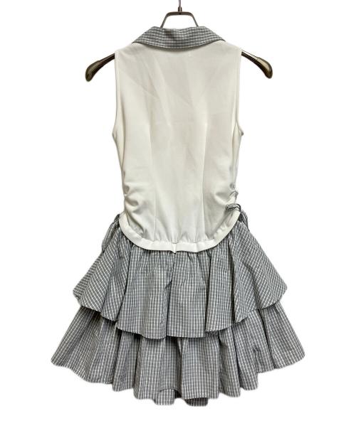 Snidel（スナイデル）Snidel (スナイデル) ポロカットコンビミニワンピース アイボリー×グレー サイズ:SIZE 0の古着・服飾アイテム
