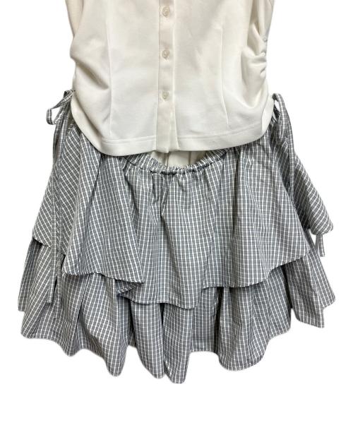 Snidel（スナイデル）Snidel (スナイデル) ポロカットコンビミニワンピース アイボリー×グレー サイズ:SIZE 0の古着・服飾アイテム