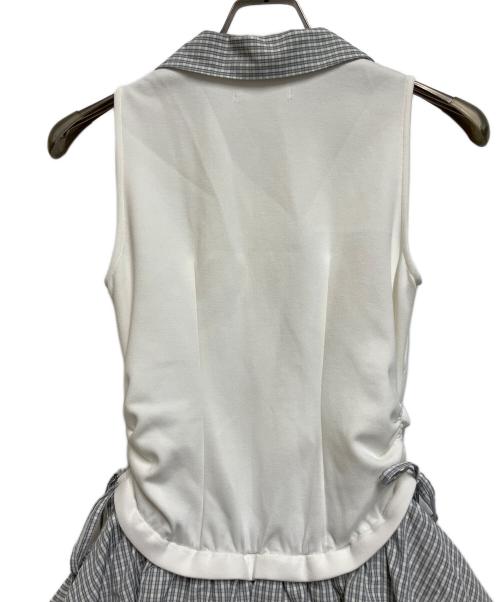 Snidel（スナイデル）Snidel (スナイデル) ポロカットコンビミニワンピース アイボリー×グレー サイズ:SIZE 0の古着・服飾アイテム