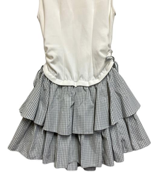 Snidel（スナイデル）Snidel (スナイデル) ポロカットコンビミニワンピース アイボリー×グレー サイズ:SIZE 0の古着・服飾アイテム