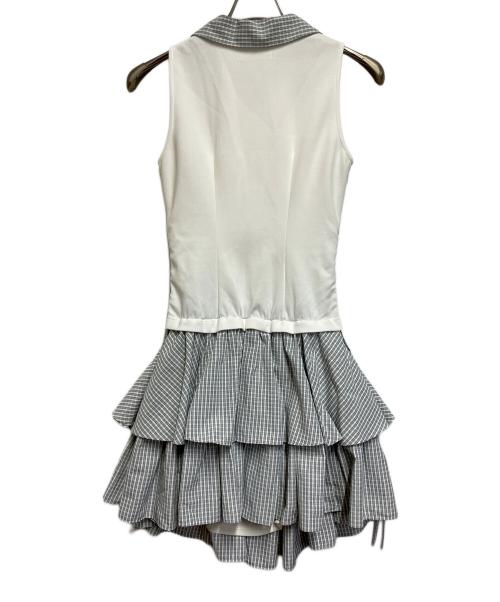 Snidel（スナイデル）Snidel (スナイデル) ポロカットコンビミニワンピース アイボリー×グレー サイズ:SIZE 0の古着・服飾アイテム