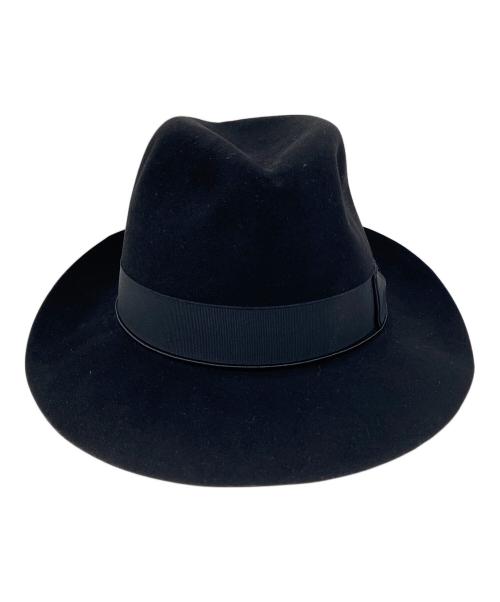 BORSALINO（ボルサリーノ）BORSALINO (ボルサリーノ) 中折れハット ブラックの古着・服飾アイテム