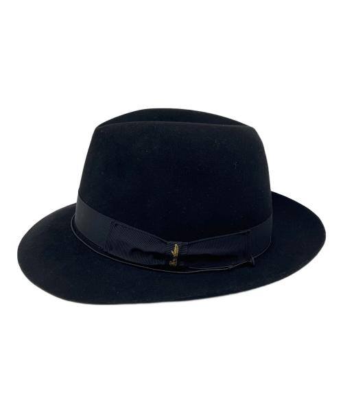 BORSALINO（ボルサリーノ）BORSALINO (ボルサリーノ) 中折れハット ブラックの古着・服飾アイテム
