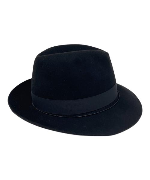 BORSALINO（ボルサリーノ）BORSALINO (ボルサリーノ) 中折れハット ブラックの古着・服飾アイテム