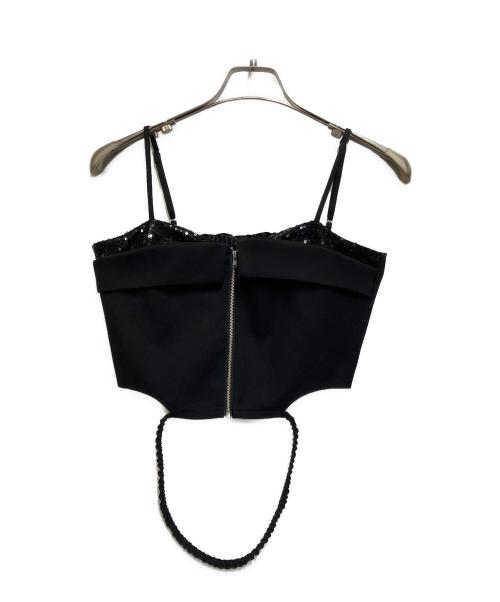 Ameri（アメリ）Ameri (アメリ) LAYERED SPANGLE SHORT BUSTIER ブラック サイズ:SIZE Mの古着・服飾アイテム