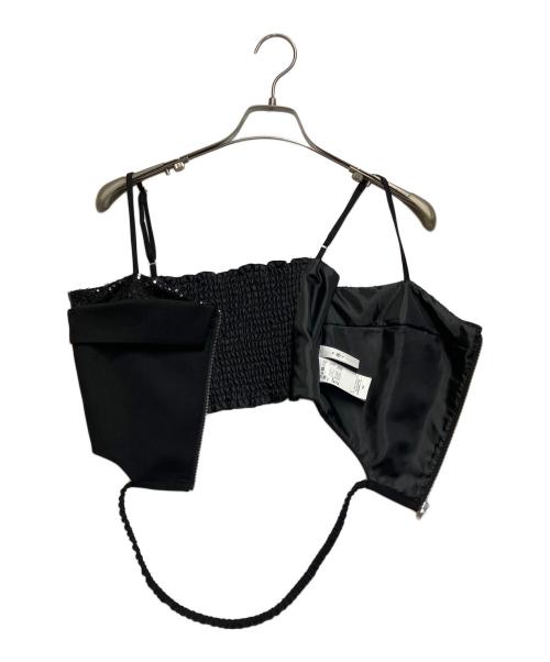 Ameri（アメリ）Ameri (アメリ) LAYERED SPANGLE SHORT BUSTIER ブラック サイズ:SIZE Mの古着・服飾アイテム