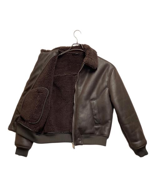 ZARA（ザラ）ZARA (ザラ) フェイクレザージャケット ブラウン サイズ:SIZE 44の古着・服飾アイテム