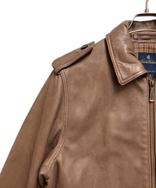 BROOKS BROTHERS（ブルックスブラザーズ）BROOKS BROTHERS (ブルックスブラザーズ) ジップレザージャケット ブラウン サイズ:Mの古着・服飾アイテム