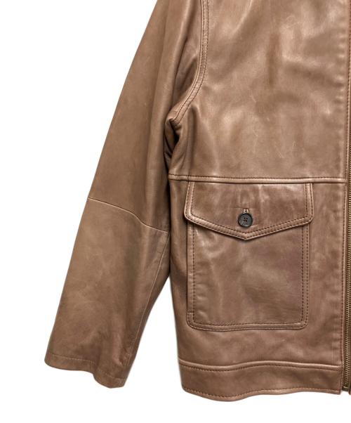 BROOKS BROTHERS（ブルックスブラザーズ）BROOKS BROTHERS (ブルックスブラザーズ) ジップレザージャケット ブラウン サイズ:Mの古着・服飾アイテム