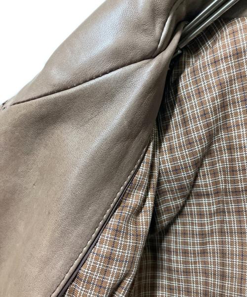 BROOKS BROTHERS（ブルックスブラザーズ）BROOKS BROTHERS (ブルックスブラザーズ) ジップレザージャケット ブラウン サイズ:Mの古着・服飾アイテム