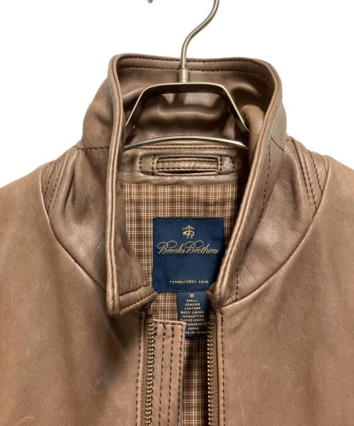 BROOKS BROTHERS（ブルックスブラザーズ）BROOKS BROTHERS (ブルックスブラザーズ) ジップレザージャケット ブラウン サイズ:Mの古着・服飾アイテム