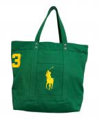 POLO RALPH LAURENポロ・ラルフローレン）の古着「キャンバストートバッグ」｜グリーン×イエロー