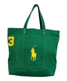 POLO RALPH LAUREN（ポロ・ラルフローレン）の古着「キャンバストートバッグ」｜グリーン×イエロー
