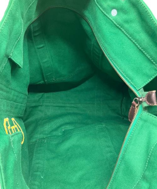 POLO RALPH LAUREN（ポロ・ラルフローレン）POLO RALPH LAUREN (ポロ・ラルフローレン) キャンバストートバッグ グリーン×イエローの古着・服飾アイテム