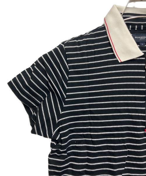 BURBERRY GOLF（バーバリーゴルフ）BURBERRY GOLF (バーバリーゴルフ) ゴルフウェア(トップス) ブラック×ホワイト サイズ:SIZE Lの古着・服飾アイテム